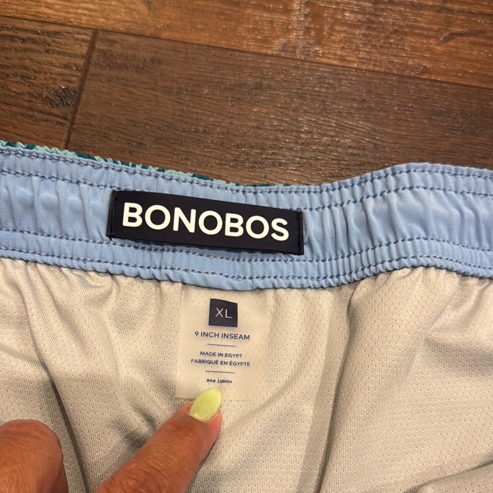 Bonobos NWOT green & Yellow Swim Trunks Tropical Print with Pockets. - Picture 3 of 7